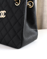Chanel Bucket Bag Small | 23P Black Caviar Light Gold Hardware-details