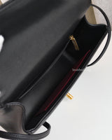 Chanel Preppy Coco Small | Black Caviar Brushed Gold Hardware-details
