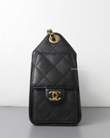 Chanel Chanel 25 Mini | 26A Black Caviar Gold Hardware-side