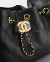 Chanel Chanel 25 Mini | 26A Black Caviar Gold Hardware-details