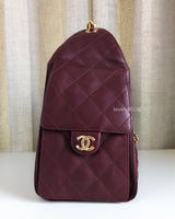 Chanel Chanel 25 Small | 26A Burgundy Caviar Gold Hardware-side