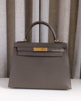 Hermes Kelly Sellier 28 | Etoupe Epsom Gold Hardware-front1