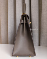 Hermes Kelly Sellier 28 | Etoupe Epsom Gold Hardware-side