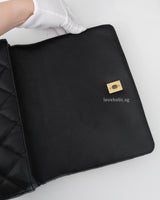 Chanel Seasonal Flap Bag Medium | 22B Black Caviar Gold Hardware-details