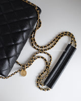 Chanel Seasonal Flap Bag Medium | 22B Black Caviar Gold Hardware-details