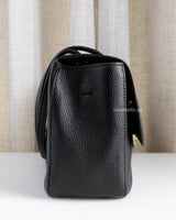 Chanel Maxi Flap 32cm | 26A Black Caviar Gold Hardware-side