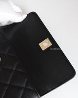 Chanel Coco Handle East West Mini | Black Caviar Light Gold Hardware-details