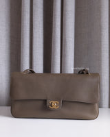 Chanel Maxi Flap 32cm | 26A Dark Khaki Caviar Gold Hardware-front1