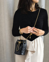Chanel Bucket Bag Mini Pearl Crush | Black Lambskin Brushed Gold Hardware-model