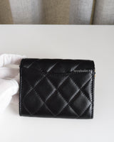 Chanel Flap Card holder Pearl Crush | Black Lambskin Brushed Gold Hardware-back