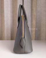 Hermes Bolide 25 Evercolor Leather | Gris Meyer Gold Hardware-details