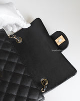 Chanel Classic Flap Mini Rectangle | Black Caviar Light Gold Hardware-details