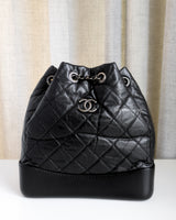 Chanel Gabrielle Backpack Small | Black Calfskin Multicolored Hardware-front1
