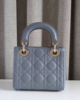 Dior Lady Dior Mini | Cloud Blue Lambskin Light Gold Hardware-back