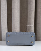Dior Lady Dior Mini | Cloud Blue Lambskin Light Gold Hardware-details