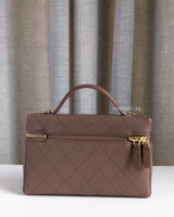 Chanel Top Handle Vanity On Chain LP | Brown Grained Calfskin Gold Hardware-back