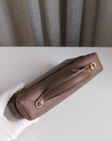 Chanel Top Handle Vanity On Chain LP | Brown Grained Calfskin Gold Hardware-details