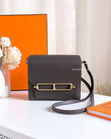 Hermes Roulis Mini | Gris Etain Calfskin Permabrass Hardware-front
