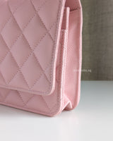 Chanel Wallet On Chain 22P Light Pink Caviar Light Gold Hardware-details