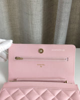 Chanel Wallet On Chain 22P Light Pink Caviar Light Gold Hardware-details