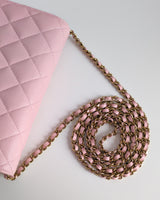 Chanel Wallet On Chain 22P Light Pink Caviar Light Gold Hardware-details