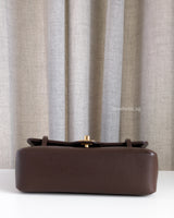 Chanel Preppy Coco Small | 26B Brown Caviar Brushed Gold Hardware-details