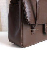 Chanel Preppy Coco Small | 26B Brown Caviar Brushed Gold Hardware-details