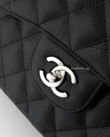Chanel Classic Flap Jumbo | Black Caviar Silver Hardware-details