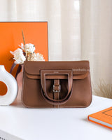 Hermes Hazlan 25 | Gold Taurillon Clemence Palladium Hardware-front
