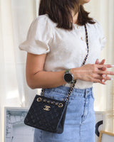 Chanel Bucket Bag Small | 23P Black Caviar Light Gold Hardware-model