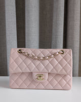 Chanel Classic Flap Small | 21C Rose Claire Light Pink Caviar Light Gold Hardware-front1