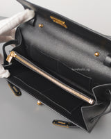 Hermes Kelly To Go Noir Epsom Gold Hardware-details