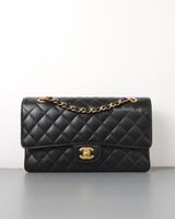 Chanel Classic Flap Medium | Black Caviar Gold Hardware-front1