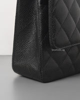 Chanel Classic Flap Medium | Black Caviar Gold Hardware-details