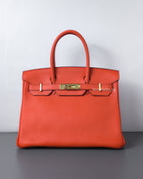 Hermes Birkin Retourne 30 | Capucine 9T Togo Gold Hardware-front1