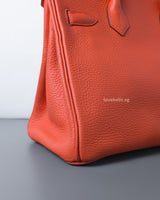 Hermes Birkin Retourne 30 | Capucine 9T Togo Gold Hardware-details