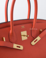 Hermes Birkin Retourne 30 | Capucine 9T Togo Gold Hardware-details