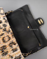Chanel Maxi Flap 32cm | 26A Leopard Tweed Gold Hardware-details