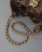 Chanel Chanel 25 Mini | 26B Chocolate Brown Caviar Gold Hardware-details
