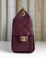 Chanel Chanel 25 Mini | 26A Burgundy Caviar Gold Hardware-details