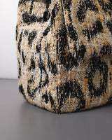 Chanel Maxi Flap 32cm | 26A Leopard Tweed Gold Hardware-details