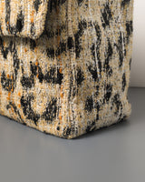 Chanel Maxi Flap 38cm | 26A Leopard Tweed Gold Hardware-details