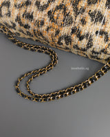 Chanel Maxi Flap 38cm | 26A Leopard Tweed Gold Hardware-details