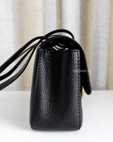Chanel Maxi Flap Mini | 26B Black Caviar Gold Hardware-side