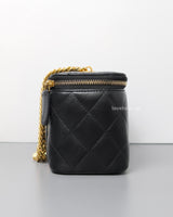 Vanity Bag with Chain 23C Black Lambskin Gold Hardware