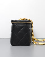 Vanity Bag with Chain 23C Black Lambskin Gold Hardware