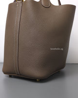 Hermes Picotin Lock 18 Etoupe Taurillon Clemence Gold Hardware-details