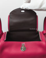 Hermes Lindy Mini | Framboise 90 Swift Palladium Hardware-details