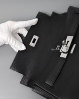 Hermes Kelly Retourne 28 | Black Togo Palladium Hardware-details