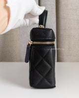 Chanel Top Handle Vanity On Chain LP | Black Caviar Light Gold Hardware-side